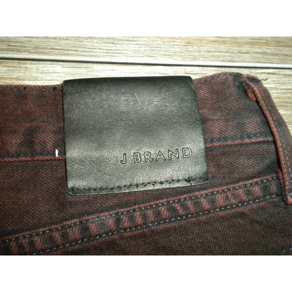 J Brand Tyler Jeans Mens 34x31 Oxblood Burgundy‎ Perfect Slim Fit Tapered Sleek